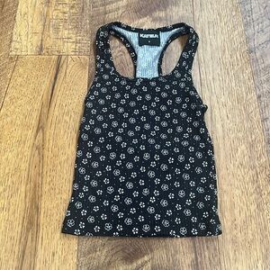 Katie J NYC Junior Girl’s Black Flower Tank Size S